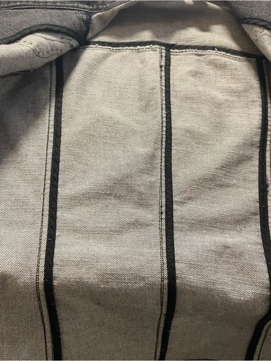 Chico's Black Embellished Denim Jacket with Silver Sequin Detail - Picture 8 of 8